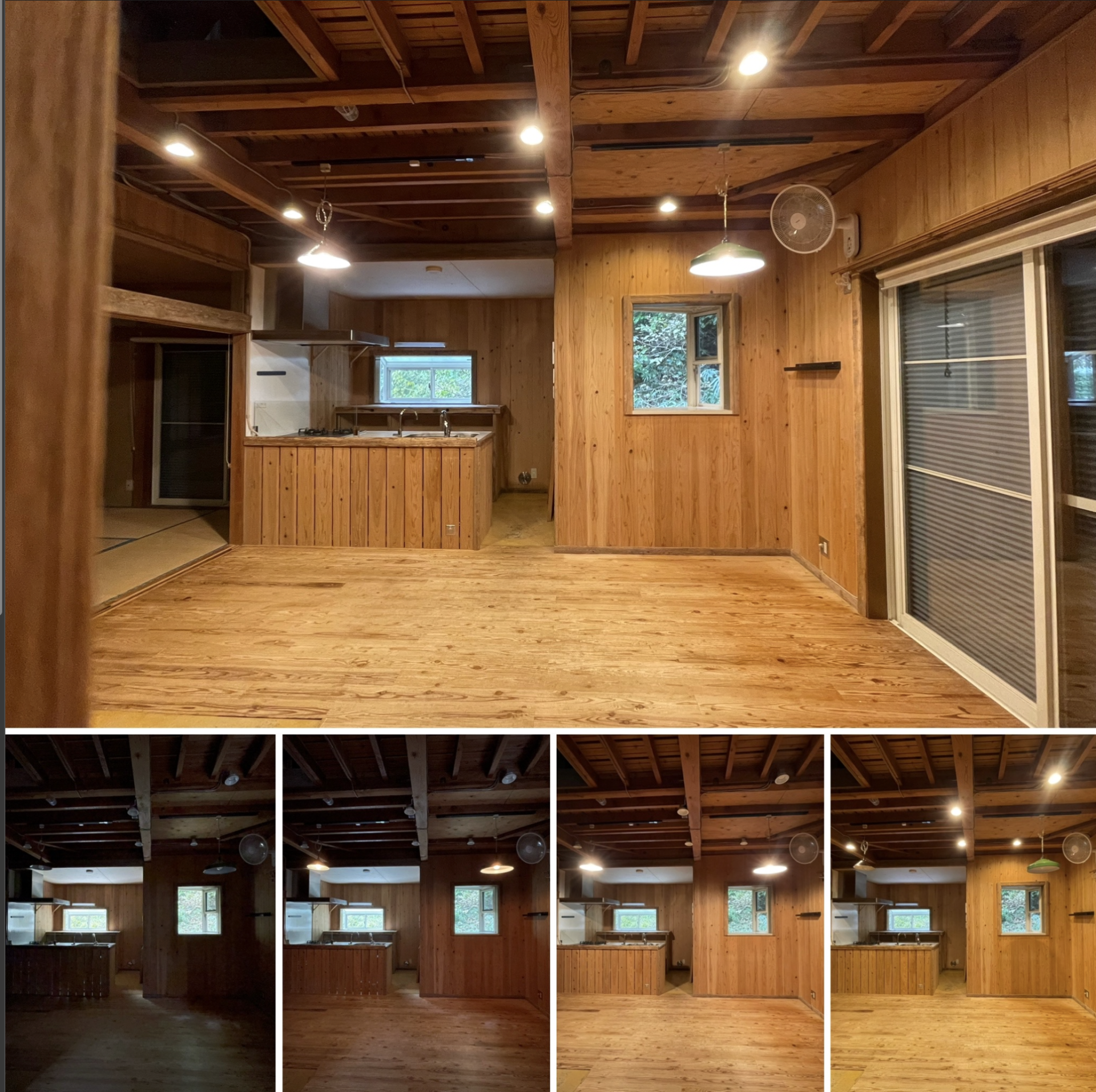 調光機能付きダウンライトを設置したリビングの様子